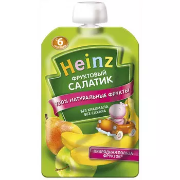 Пюре Heinz 90 г фруктовый салатик с 6 месяцев дой-пак