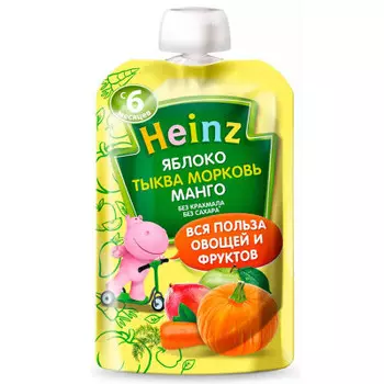 Пюре Heinz 90г яблоко манго без сахара с 6 месяцев дой-пак