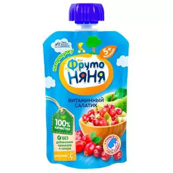 Пюре витаминный салатик ФрутоНяня 90г с 5 месяцев