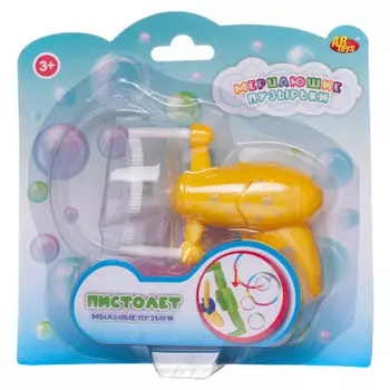 Пузыри мыльные абтойс мерцающие пузырьки пистолет-вентилятор на блистере желтый s-00206