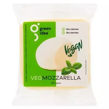 Растительный сыр green idea 200 г моцарелла кусок