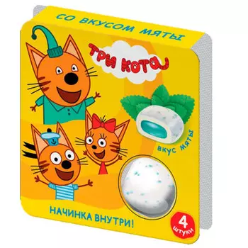 Резинка жевательная Три кота 13г со вкусом мяты конфитрейд