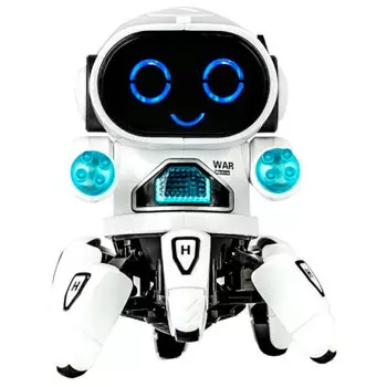 Робот свет/звук на батарейках 14,5х14,5х18см белый c5693/a1223370m-b
