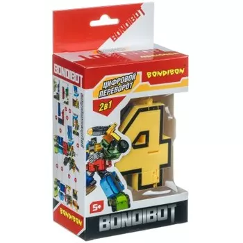 Робот-трансформер 2 в 1 бондибон цифра 4 10, 5*6?*15.5 см вв4352