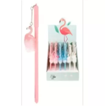 Ручка гелевая Profit фламинго с брелком 0,5 синяя рг-4383