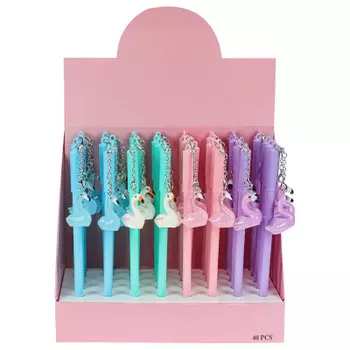 Ручка гелевая профит фламинго с брелком о,5 синяя рг-4451