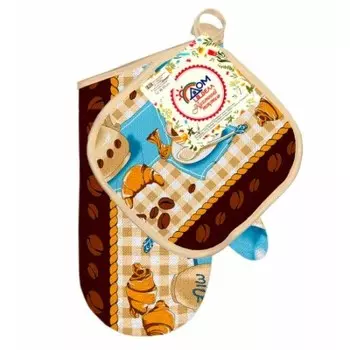 Рукавица для кухни домвелл кофе рогожка 224910