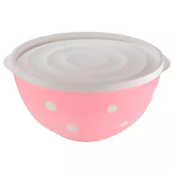 Салатник 1,4 л беросси двухцветный маруся с крышкой нежно-розовый ик 21563000