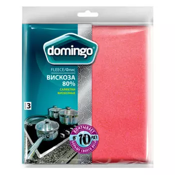 Салфетка доминго 3 шт 34*38 вискоза флис