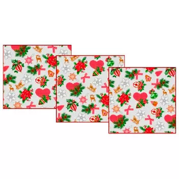 Салфетка домвелл 30*30 см новый год вафельная