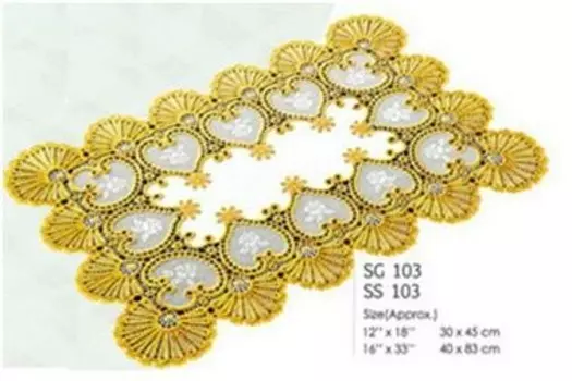 Салфетка лейс размер 30 х45 см золотой