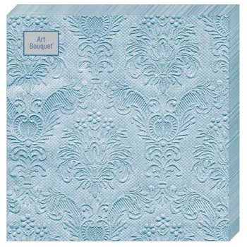 Салфетки Арт Букет 16шт 33*33см 3 слоя барокко перламутровый голубой