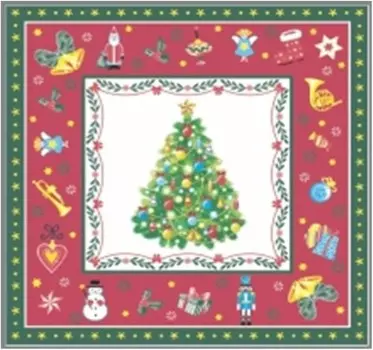 Салфетки арт букет де люкс 25 шт 24*24 см 3 слоя новогодняя сказка на красном