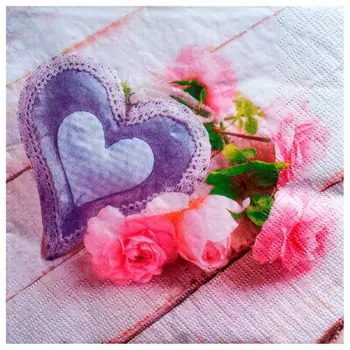 Салфетки букет де люкс 20 шт 33*33 см 2 слоя сердца