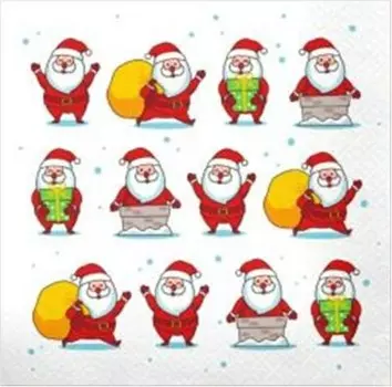 Салфетки бумажные лилия 20 шт 33 х33 2 слоя весёлый санта