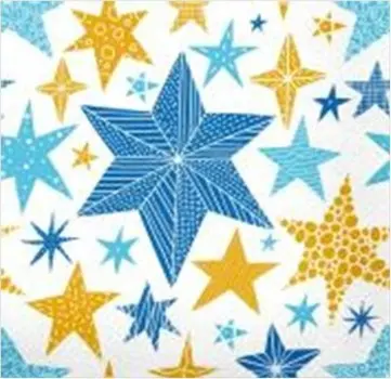 Салфетки бумажные лилия 20 шт 33 х33 2 слоя звезды синие