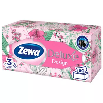 Салфетки бумажные Zewa Deluxe 90 шт 3-х слойные
