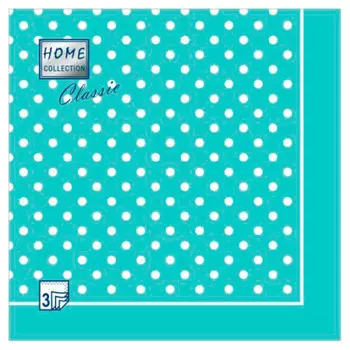 Салфетки хоум коллекшен 20 шт 33*33 см 3 слоя скатерть в горошек тиффани
