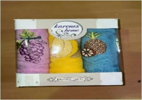 Салфетки махровые с вышивкой 30 х50-3 шт мега дом