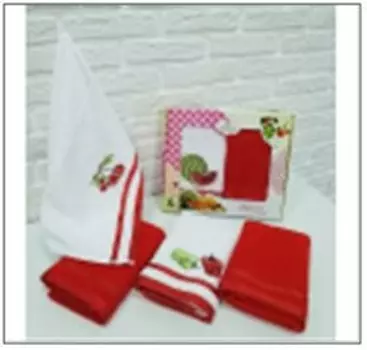 Салфетки нуша махровые с вышивкой фрукты 2 пр. 40 x60