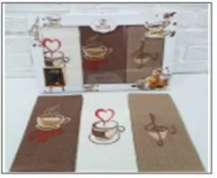 Салфетки нуша вафельные кофе 3 пр. 40 х60