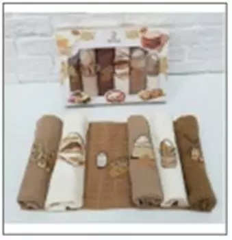 Салфетки нуша вафельные с вышивкой хлеб 6 пр. 40 х60