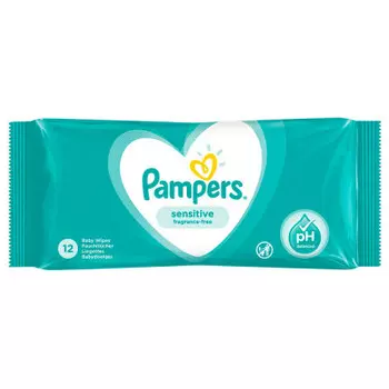 Салфетки Pampers 12шт влажные сенситив