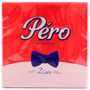 Салфетки перо 20 шт 33*33 см 2-х слойные красные