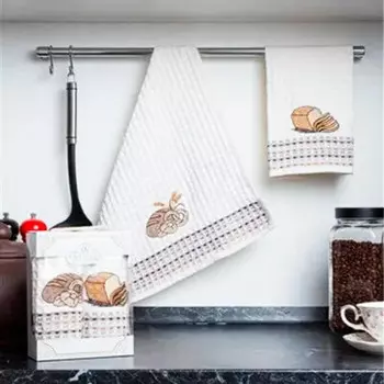 Салфетки вафельные с выш. 35х50-2шт ambiella хлеб