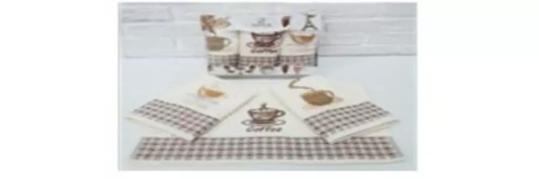 Салфетки вафельные с выш 35х50-3шт nusa кофе