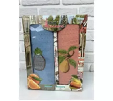 Салфетки вафельные с выш. 40 х60-2 шт paris bonjorno фрукты