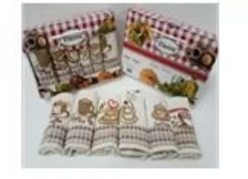 Салфетки вафельные с выш. 40 х60-6 шт vianna кофе