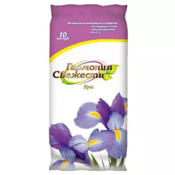 Салфетки влажные биокос 10шт ирис