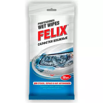Салфетки влажные феликс 20 шт д/стекол зеркал фар