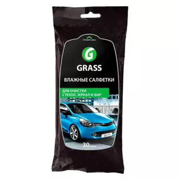 Салфетки влажные grass 30 шт для очистики стекол и зеркал
