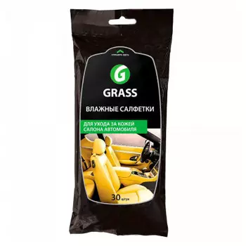 Салфетки влажные grass 30 шт для ухода за кож салоном