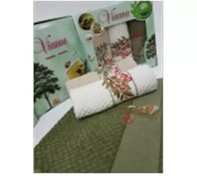 Салфетки махровые с вышивкой 3 d 30*50+50*90 vianna