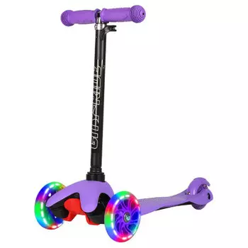 Самокат 3-х колесный сити-райд дека:pp+нейлон/колеса pu 110/76/руль металл фиолетовый