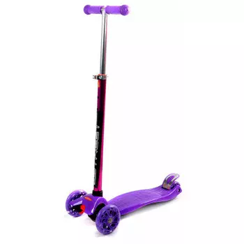 Самокат 3-х колесный Street колеса d120мм светящиеся подшипники abec-5 фиолетовый rr2-2