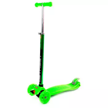 Самокат 3-х колесный Street колеса d120мм светящиеся подшипники abec-5 зеленый rr2-2