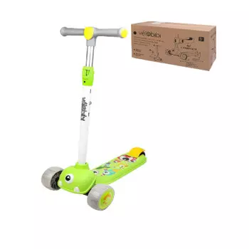 Самокат 3-х колесный зелёный 58*28*80 см смк-0367