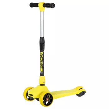 Самокат новатрек складной механизм на руле желтый 120 c.rainbow.yl20