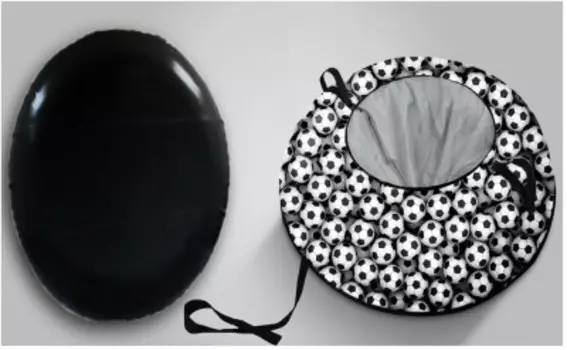 Санки-ватрушка фани сани футбол 3 d 80 см черно-белый 80935