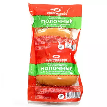 Сардельки молочные н/об г/уп содружество