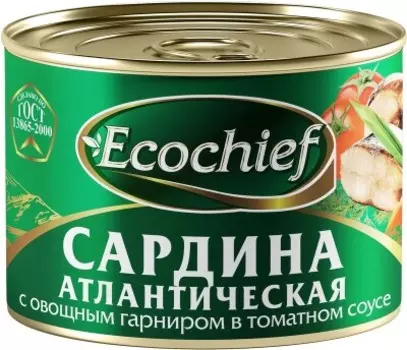 Сардина экошеф 240 гс вощным гарниром в т/с ж/б ключ