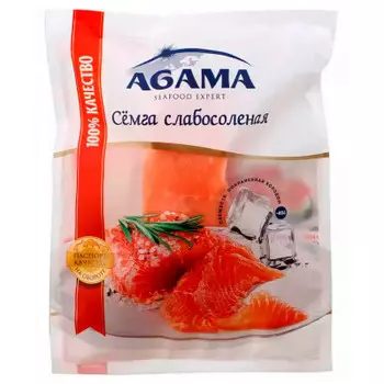 Семга филе-кусок с кожей с/с с/м 200г агама