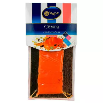 Семга кусок филе А'море слабосоленая 300г