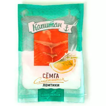 Семга с/с ломтики 100г в/у капитан