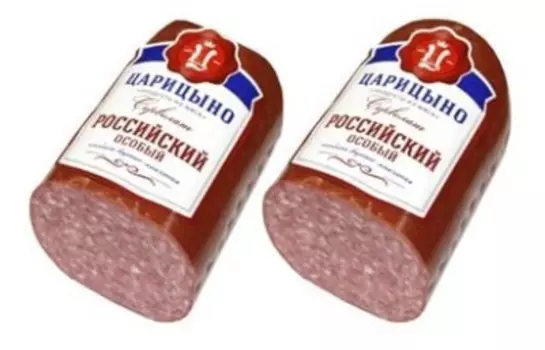 Сервелат российский особый варено-копченая колбасное изделие царицыно
