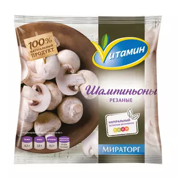 Шампиньоны резаные Витамин 400г